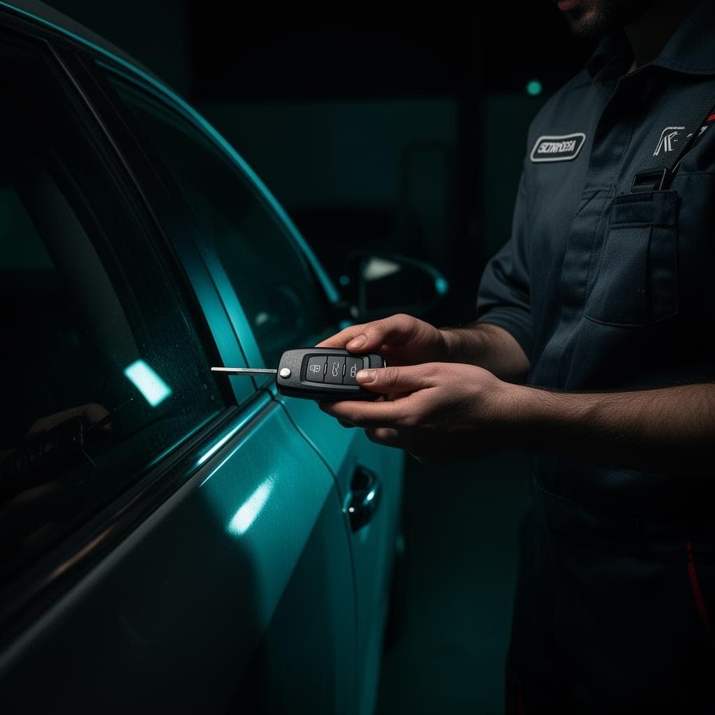 Travio mobile car key programming technician at work